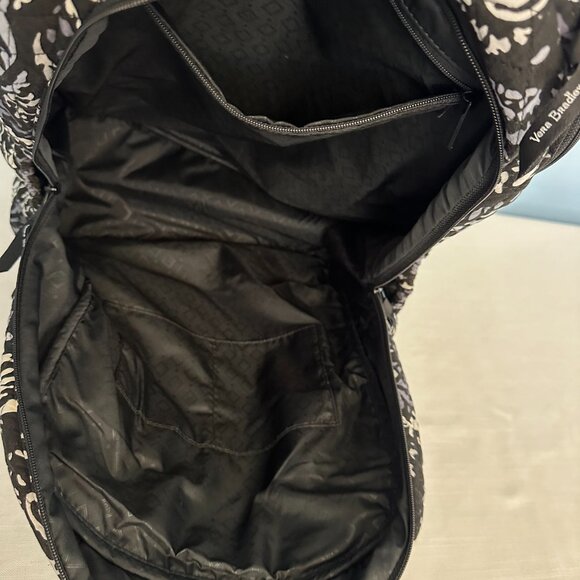 Vera Bradley Black and White Patterned Backpack - Picture 4 of 7